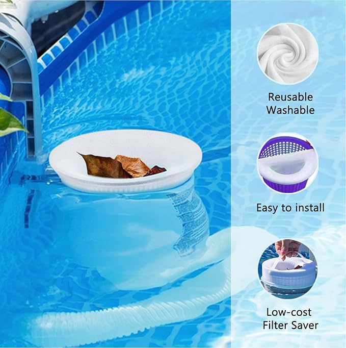 100 Pack Pool Skimmer Socks, Pool Filter Socks Works Perfect with Pool Skimmer for Inground and Above Ground Pool Skimmer Basket/ Hot Tub Filter, Ultra Fine Mesh Socks Filter Debris and Leaves