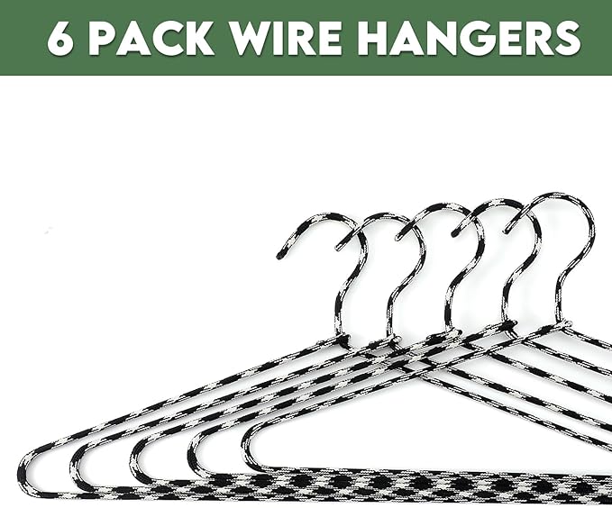 6 Pcs Fabric Wrapped Metal Hangers Covered Wire Hanger Metal Coat Hangers Non Slip for Clothes Closet Clothing Suit Shirt Pant (Gray)