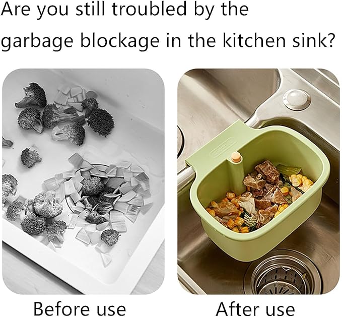 Corner Sink Strainer,Square Hanging Sink Corner Rack,Automatic Dumping Sink Strainer Basket,Faucet Sponge Storage Rack,Corner Sink Trash Catcher for Food Waste