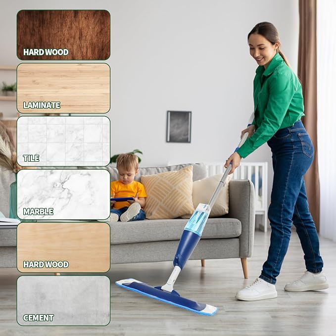 ZHAYAO 10 Pack Microfiber Cleaning Pads for Bona Mop, Reusable Microfiber Mop Pads for 18 Inch Mop, Hardwood & Hard Surface Floors Replacement Cleaning Mop Pads, Machine Washes