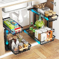 ZMJESSNIA Under Sink Organizer, 2 Tier Under Sink Organizers and Storage, Metal Slide out Pull out Cabinet Organizer ，2 Pack Sliding Drawer Organizer for Kitchen Bathroom Pantry