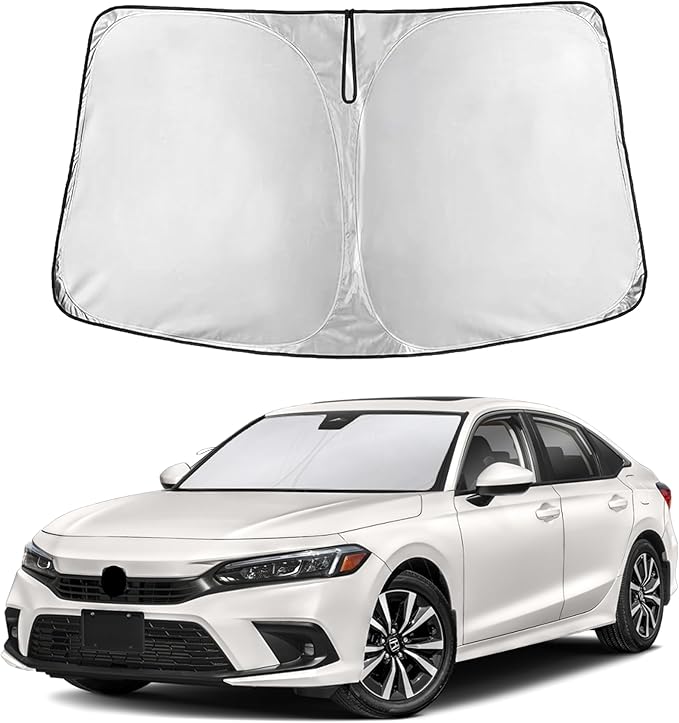 EcoNour Windshield Sun Shade Compatible for Honda Civic 2022–2026 | Sedan Front Window Sun Visor Protector | Foldable UV & Heat Blocking Sunshade | Keeps Interior Cool & Protected