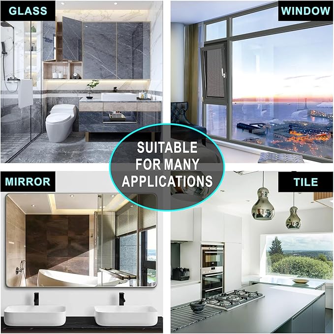 RICHMIRTH Silicone Rubber Blade Shower Squeegee 9" in Width Window & Car Squeegee - Pink