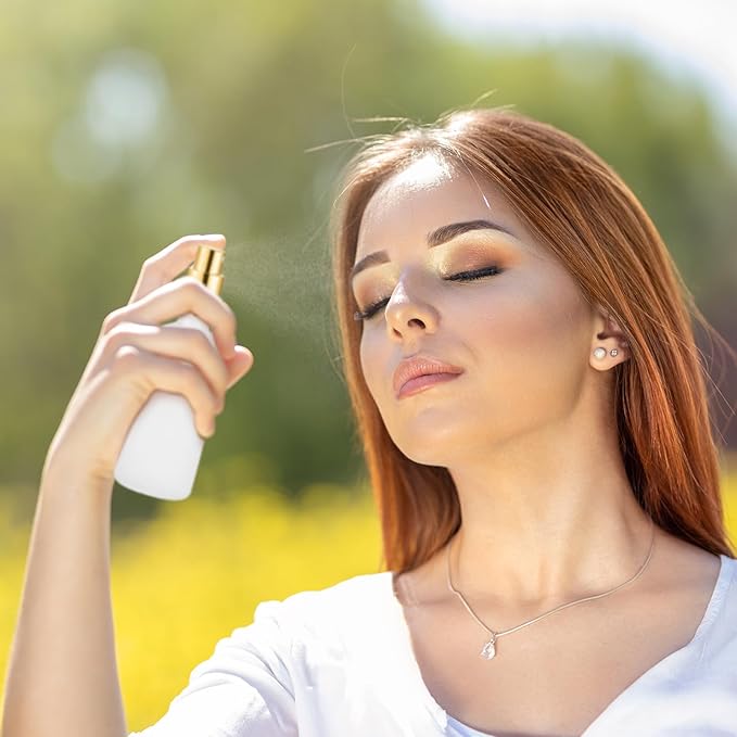 Roshtia 30 Pcs 3.4 oz/ 100 ml Gold Glass Spray Bottle Refillable Frosted Perfume Atomizer Clear Decorative Empty Bottles with Fine Mist Sprayer Pump for Face Body Travel