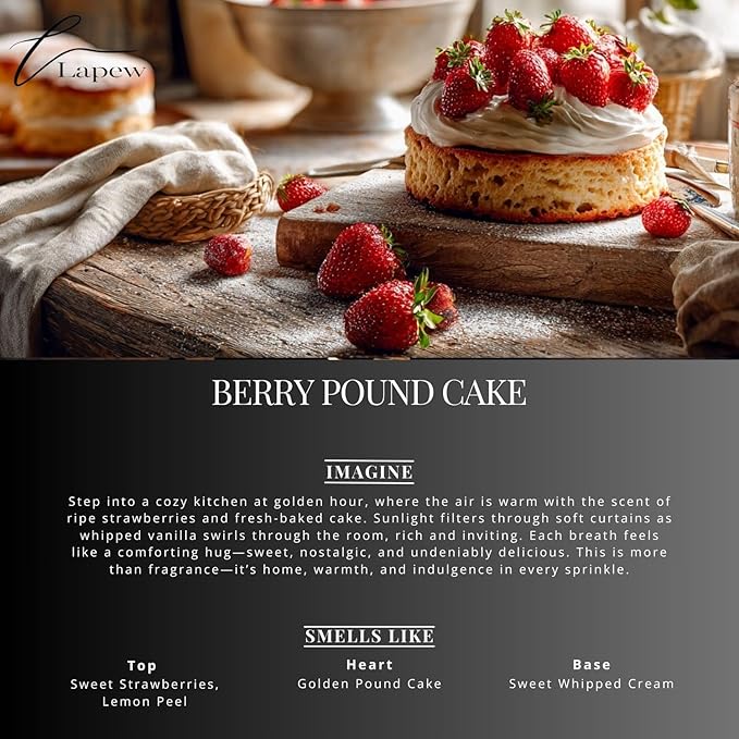 Lapew Berry Pound Cake Scented Mop Soap Concentrate 36 oz | Premium Fragranced Floor Cleaner | Streak-Free | Hard Floor Cleaning Solution | Eco Friendly | Made in USA (Strawberry Pound Cake)