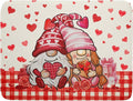 Love Gnome Dish Drying Mat 18"x24" Red Heart Microfiber Dish Drainer Rack Mat Holiday Absorbent Dishes Pad for Kitchen Counter Sink Decor