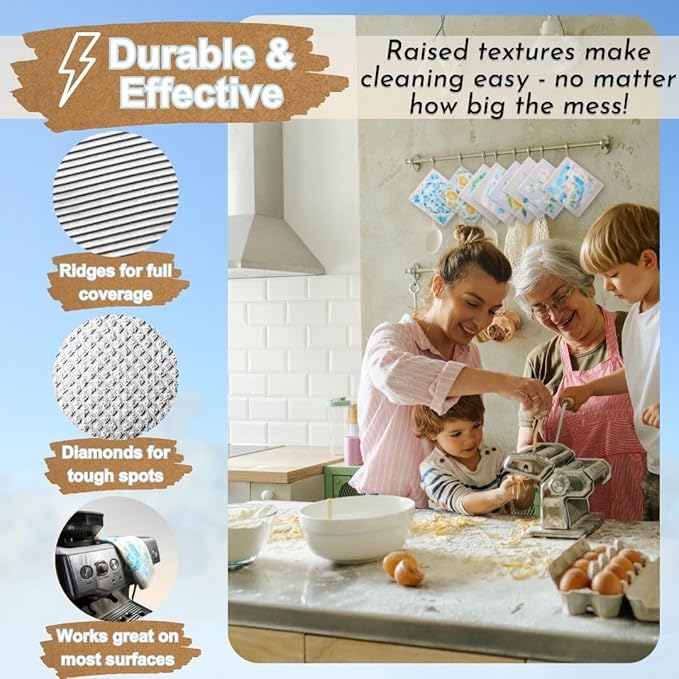 Sunshine State Goods Swedish Dishcloths for Kitchen - Ecofriendly Reusable Paper Towels, Biodegradable Dish Cloths - Cellulose Sponge Dish Cloths for Washing Dishes - 8 Pack (Mediterranean)