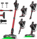 OUYFHK Cordless Vacuum Cleaner, 45KPA 8-in-1 Vacuum Cleaners for Home, 50Mins Runtime, Anti-Tangle Stick Vacuum with LED Display, Rechargeable Lightweight Vacuum for Pet Hair/Carpet/Floor (Red)