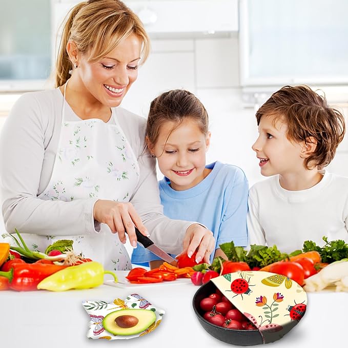 Beeswax Wrap, Beeswax Wraps For Food, Organic, Sustainable, Beeswax Food Wrap for Sandwich Storage, Reusable Beeswax Food Wrap 1L, 5M, 3S Butterfly Patterns Beeswax Paper, 9 Pack Set