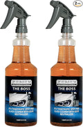 Zenex The Boss Glass Cleaner - Professional-grade Glass Cleaner | Removes Grime from Glass Surfaces - Mirrors, Windows, & More | Not For Tinted Glass | Spot-Free, Streak-Free Finish | 32 oz (2 Pack)