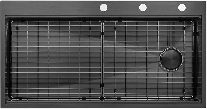 Workstation Topmount/Drop-in Stainless Steel Sink (Black Nano, 42 Inch Single Bowl)