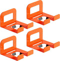 4-Pack Garage Organizer Trimmer Rack, Weed Eater Hanger, Matel Wall Hooks Weed Wacker Holder, Heavy Duty Wall Hangers for Grass Trimmer, Hedge Trimmer, Garden Tools Storage, Orange