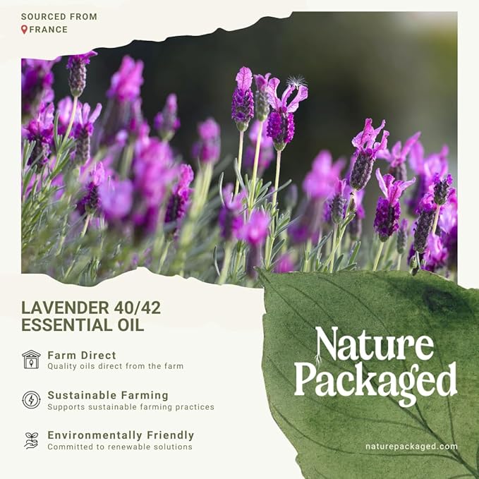 Lavender 40/42 Essential Oil Direct from France - Essential Oil for Candle Making and Soaps - Pure Lavender 40/42 Oil for Aromatherapy, Skincare, Haircare, Perfumes (15 mL)