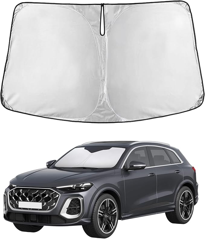 EcoNour Windshield Sun Shade for Audi Q5 2018–2023 2024 2025 2026, Sun Visor for Front Windshield & Window Sunshade Cover, UV Heat Blocker & Protector, Car Accessories