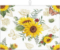 Sunflowers Dish Drying Mat Microfiber Kitchen Drying Mat Large Butterfly Dish Drying Mats for Kitchen Counter Absorbent Quick Drying Pad 18x24 Inch