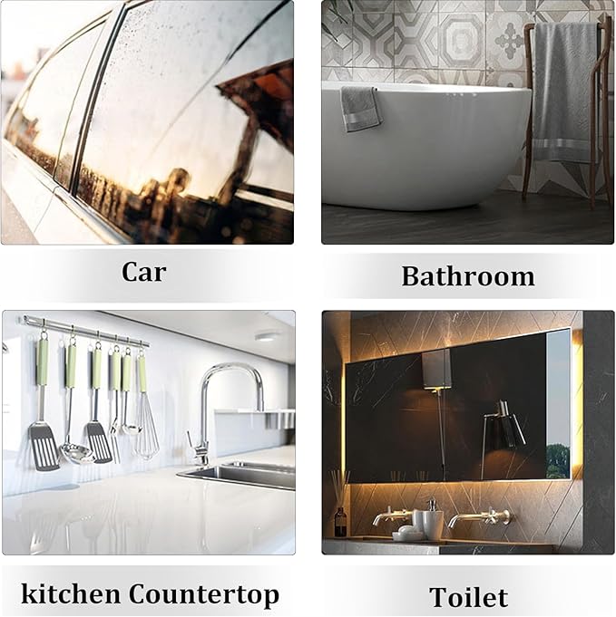 Windran 10-Inch Shower Squeegee for Glass Doors, Stainless Steel Shower Squeegee with Shower Door Hook & Adhesive Hook, Multi-Purpose Bathroom Squeegee for Glass, Door, Mirror and Window (Black)