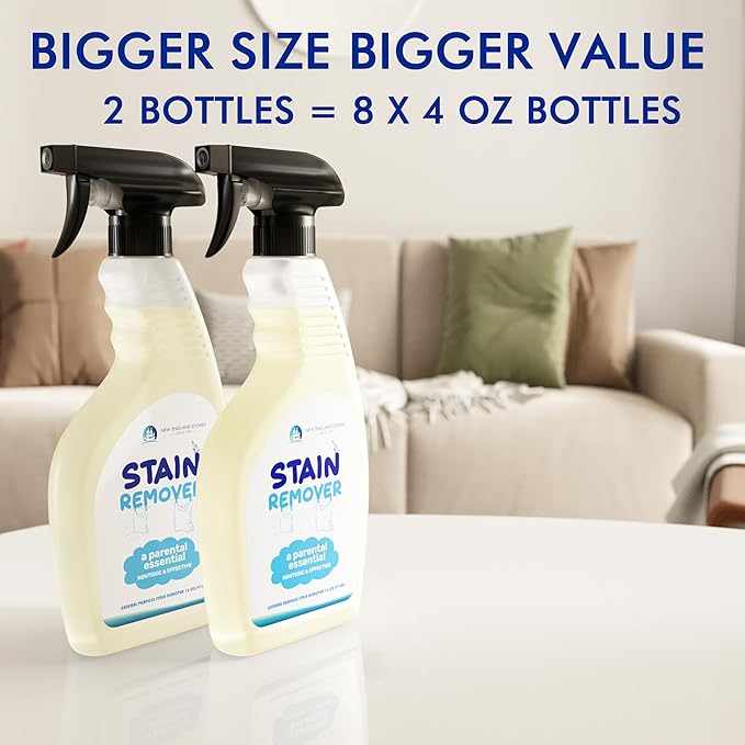 New England Stories Stain Remover Spray | Gentle Yet Effective for Baby Stains | Non-Toxic, Clean Ingredients, No Added Fragrance | Laundry Spot Cleaner for Clothes & Bedding (16 Fl Oz, Pack of 2)