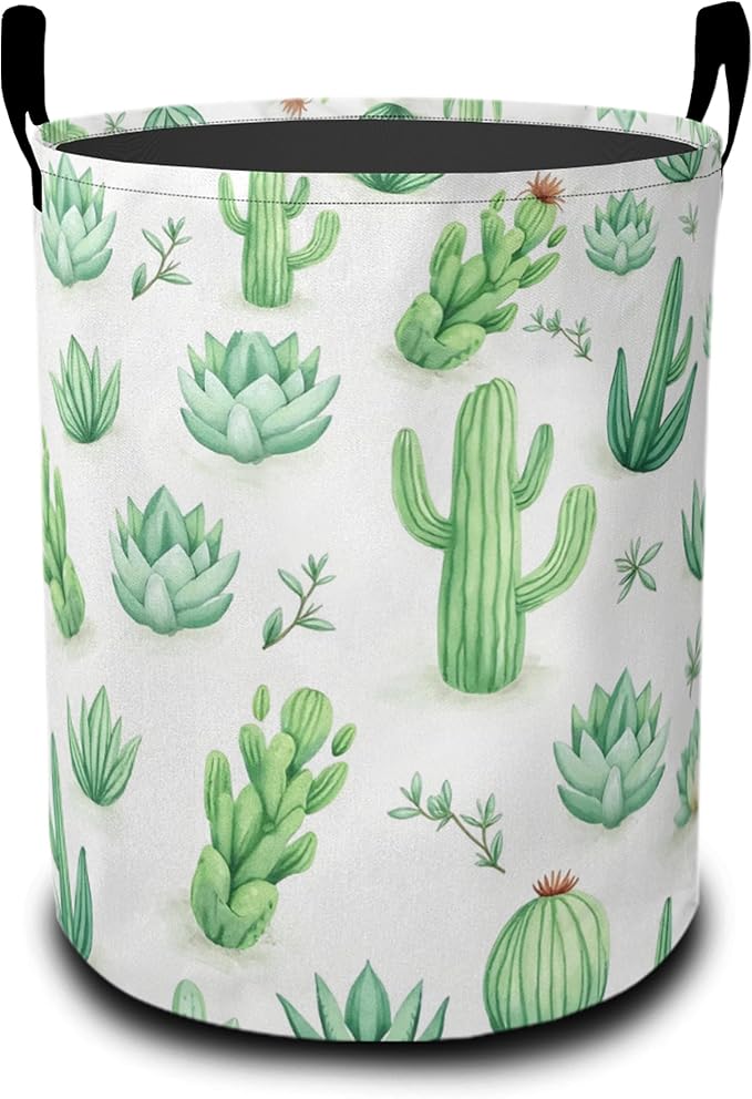 Laundry Basket-Cactus and Succulent Foldable Waterproof Oxford Cloth Funny Tote Bag Laundry Hamper Clothes Storage Bucket Organizer For Bathroom/Laundry Storage/Bedroom Storage Basket