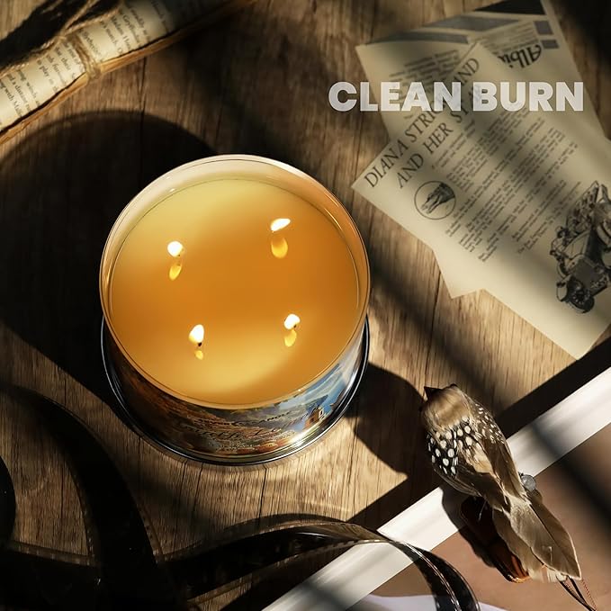 4EVER Scented Candles | 4-Wick 18oz Soy Wax Candle | Up to 50Hrs Clean Burn | Aromatherapy Candles for Home Scented | Gifts for Women & Mom, Amalfi Lemon