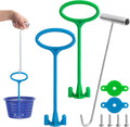 RunNico Skimmer Basket Handle,Universal Pool Skimmer Baskets Hook Tool with Handle,Inground Swimming Basket Handle Cleaning Tool for Debris Removal,Keep Hands Clean and Safe Supplies