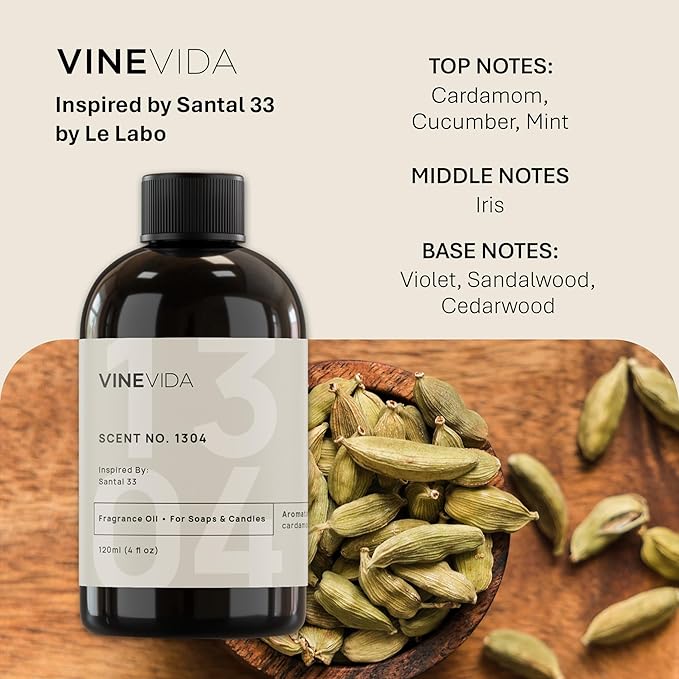Vinevida 128oz Scent 1304 Fragrance Oil for Candle Making - Natural Candle Scents - Also Suitable for Soap Making
