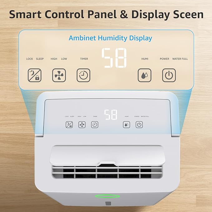 KNKA 1600 sq.ft Dehumidifier for Basement, Max 21 Pint Dehumidifiers for Home with Drain Hose, Continuous Drainage, Washable Filter, Intelligent Humidistat for Bedroom, Bathroom, Large Room