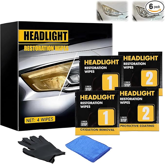 Ceramic Headlight Restoration Kit,Ceramic Trim Coat Kit,Ceramic Headlight Restoration Professional Detailer Pack,Ceramic Glass Coat Protectant,Easily Remove Oxidation From Old And Faded Headlights