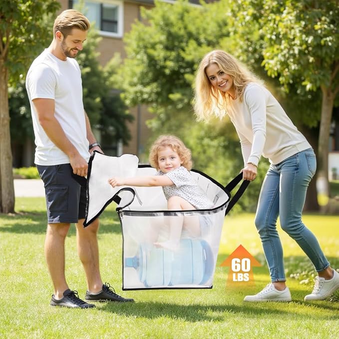 Extra Large Heavy Duty Moving Bags, Storage Bags with Strong Zippers & Handles, Packing Bags for Moving Essentials, Ideal Storage Tote for Home, Dorm & Storage Solutions, 125L 8 Packs Clear