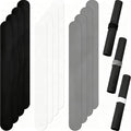 Charniol 12 Pieces Wrapping Paper Roll Holder Holiday Flip Wraps Silicone Covered Metal Strips Flip 1 x 9 Inch Stabilizer Slap Band for Poster Gift Paper Vinyl Storage Organize (Black,White,Gray)