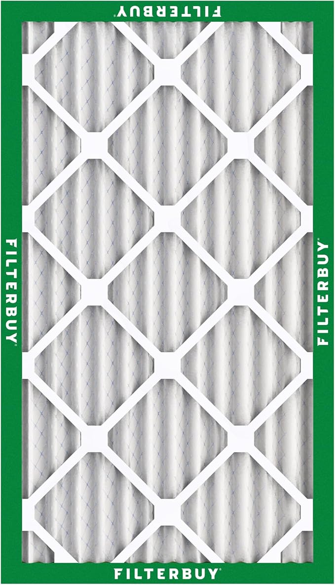 Filterbuy 16x30x2 Air Filter MERV 8 Essential Dust & Allergy Defense (6-Pack), Electrostatic Pleated HVAC AC Furnace Filters Replacement, Made in USA (Actual Size: 15.69 x 29.69 x 1.75)