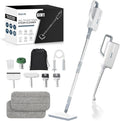 Seyola Steam Mop for Floor Cleaning, Steam Cleaner for Home with Handheld 6-in-1 Multi-function Attachments for Hardwood Floors, Clothes, Windows, Tiles Grout, Furniture Cleaning (White-Gray)