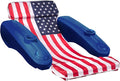 XtremepowerUS Floating Chaise Pool Lounger USA Patriotic Padded Large for Adults Headrest, Backrest, Footrest & Cupholder (American Flag)