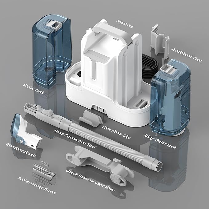 Rivenara Carpet Cleaner Machine Upholstery - 450W Shampooer Portable for Couch Rug Sofa Car Seat Furniture Fabric Wet Vacuum Spot Handheld Small Mini Car Water Aspiradora de Agua Deep Extractor Washer