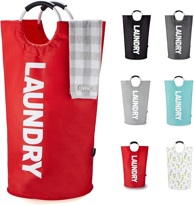 Caroeas 90L Laundry Basket (13 Colors), Waterproof Laundry Hamper, Laundry Bag with Padded Handles, Clothes Hamper Stands Up Well, Collapsible Laundry Basket Easy Storage