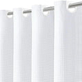 Inhousolu No Hook Waffle Weave Shower Curtain with Removable Snap in Fabric Liner Set for Bathroom, 230 GSM Heavy Duty Weighted Hem, Water Repellent Washable Bath Curtains, 72 x 72 Inch, White
