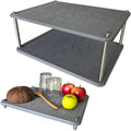 GRUZAM 2 Pcs Stone Dish Drying Mat, 2 Tier Dish Drying Stone for Kitchen Counter with Absorbent Dish Drying Mat, Stone Dish Drying Rack, Flexible Stone drying rack (Slate, 15.6" x 11.7" x 6.7")