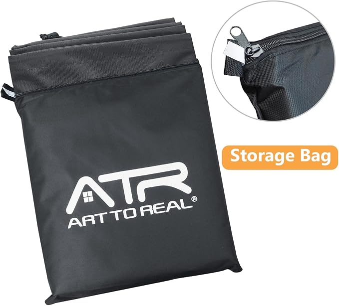 ATR ART TO REAL Outdoor Protective Cover, Patio Furniture Chair Protective Storage Cover, Sturdy and Water Protected Outside Armchair Cover (Black)