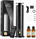 Hotel Collection Diffuser Machine,Remote,Rechargeable,Whisper-Quiet,Aluminum,1500 Sq Ft,Waterless Essential Oil Diffuser - Matte Black