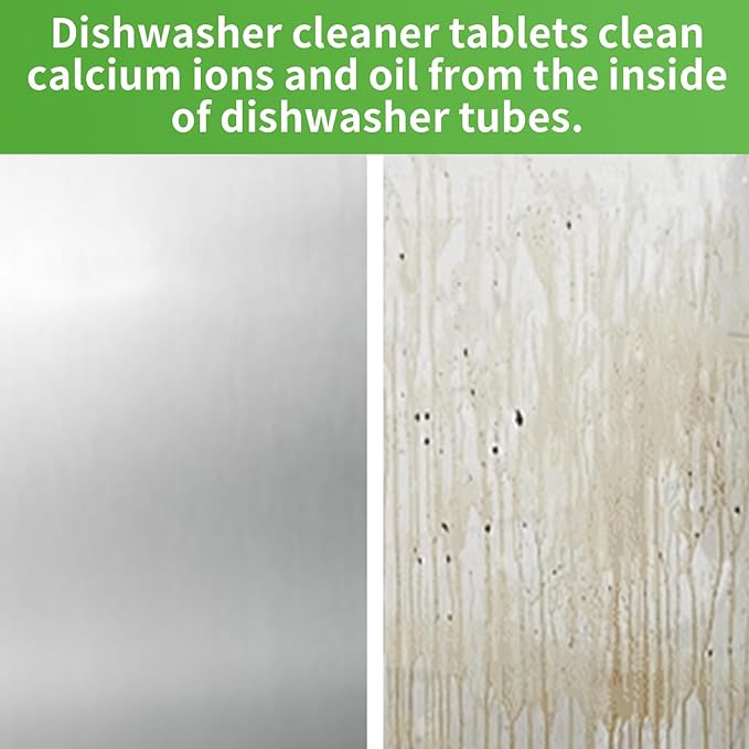 Dishwasher Cleaner and Deodorizer Tablets 24 Pack - 1 Year Supply Deeply Removes Dirt With Odor Eliminating, Dishwasher Cleaner Tablets Naturally Removes Scale Andblockage From Pipes