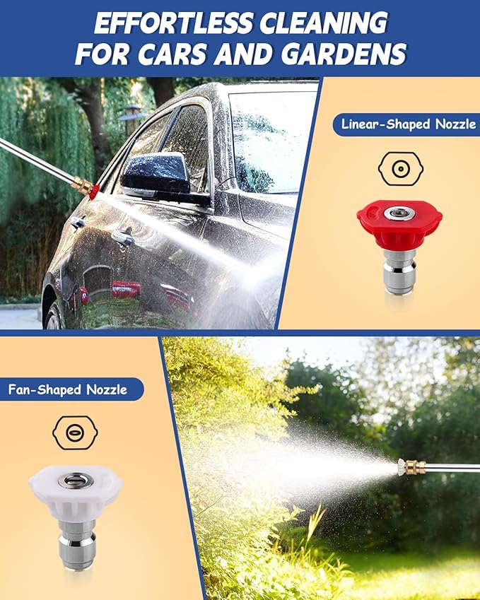 Belkid Upgraded Jet Nozzle Power Washer for Garden Hose, Includes 2 High-Pressure Nozzles and Quick Connectors | Hydro Jet High Pressure Washer Tools