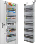 roomtalk Extra Large Over The Door Organizer Storage 6-Shelves and 12 Side Pockets, Heavy Duty Hanging Door Organizer for Closet Bathroom Bedroom Nursery Pantry, Grey
