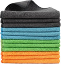 Tricol Clean 12 Pack Microfiber Cleaning Cloth 11.8x11.8inch - Streak-Free, Reusable Wipes for Glass, Kitchen, Car, Dusting - Absorbent & Lint-Free (Mixed 4 Colors 03, 11.8 x 11.8 in)