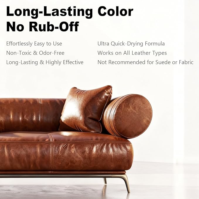 Dark Brown Leather Repair Kit, Dark Brown Leather Recoloring Balm, Leather Dye - Restore & Renew Scratch, Faded and Aged Leather & Vinyl Couches, Boots, Car Seats or Leather Furniture