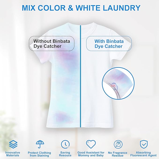 Color Grasper for Laundry 24 Count, Fragrance Free Dye Catcher Essential for Home Use, Dye Guard Grabber Sheets for Laundry in-Wash Sheets