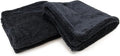 Autofiber [Dreadnought Max] Triple Layer Microfiber Car Drying Towel | Twist Pile | 1400GSM (Black, 16"x16")