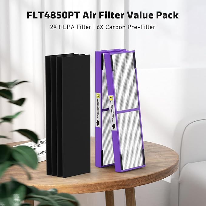 FMDZFL 2 Pack FLT4850PT True HEPA Replacement Filter B, with Pet Pure Treatment for G-Guardian Air Purifier C4900 AC4825 AC4850PT AC4870 CDAP4500 AC4300 and More