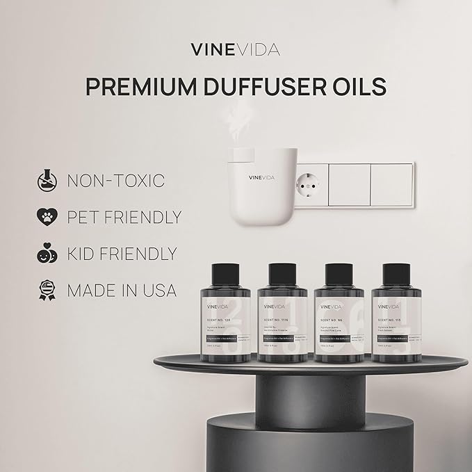 VINEVIDA Winter Collection (Pack of 4) - Diffuser Fragrance Oil Set - Cold Air Diffuser Oil | Waterless Diffuser Oil Refill