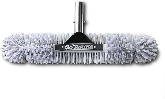 GoRound 360 Stainless Steel Pool Brush 18 inches (Stainless Steel & Polypropylene Pro)