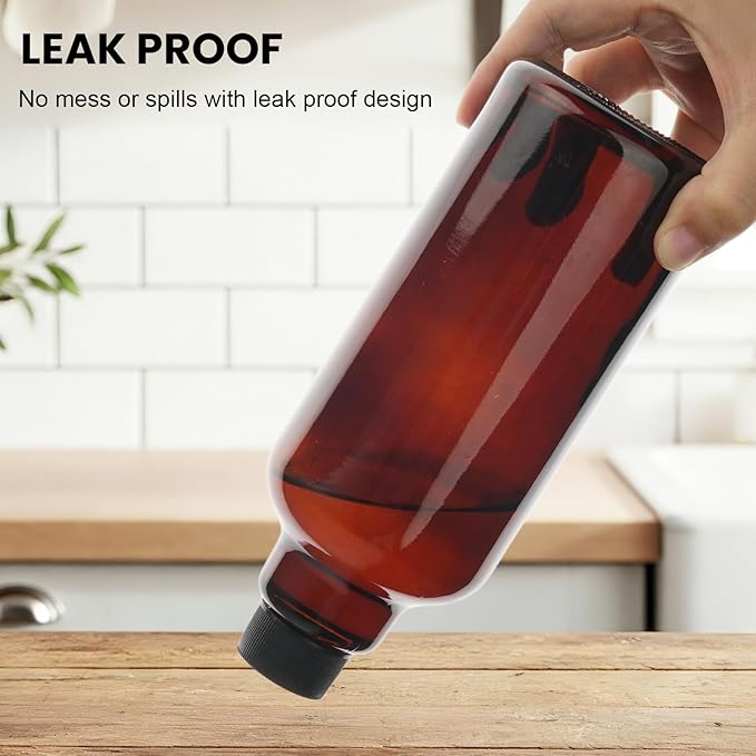 Hethyo Glass Spray Bottles 16.9oz Empty Spray Bottle Mist/Stream Spraying Small Refillable Containers for Hair Care, Cleaning Solutions, Plants, Essential Oils 2 Pack (Brown, 16.9oz)