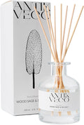 Wood Sage & Sea Salt Reed Diffuser Set – Oceanic Aromatherapy for Home – Glass Bottle 6.7fl oz + 8 Rattan Reeds – Calming Coastal Scent with Lavender & Sage – Long-Lasting (Up to 90Days)